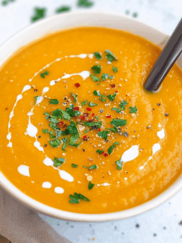 Instant Pot Carrot Soup with Ginger and Coconut Milk
