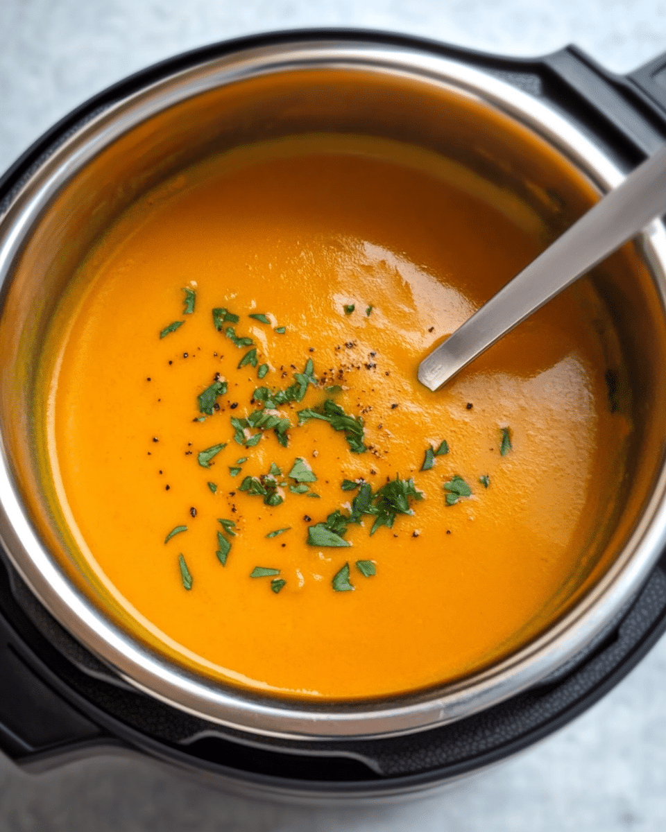 Instant Pot Carrot Soup with Ginger and Coconut Milk
