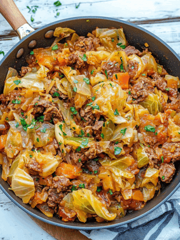 EASY One-Pan Beef and Cabbage Skillet