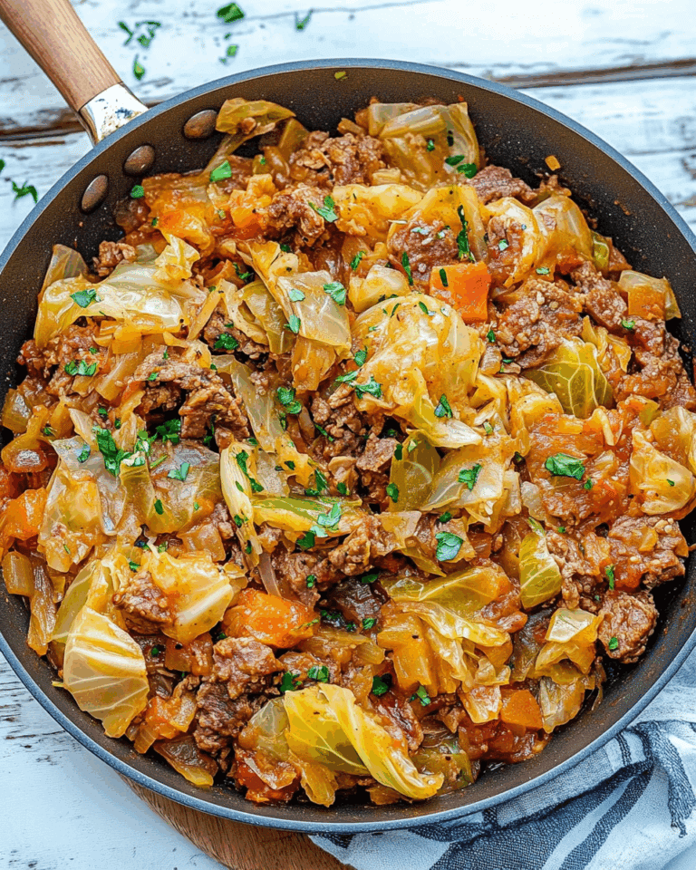 EASY One-Pan Beef and Cabbage Skillet