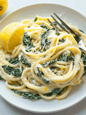 lemon ricotta pasta with spinach