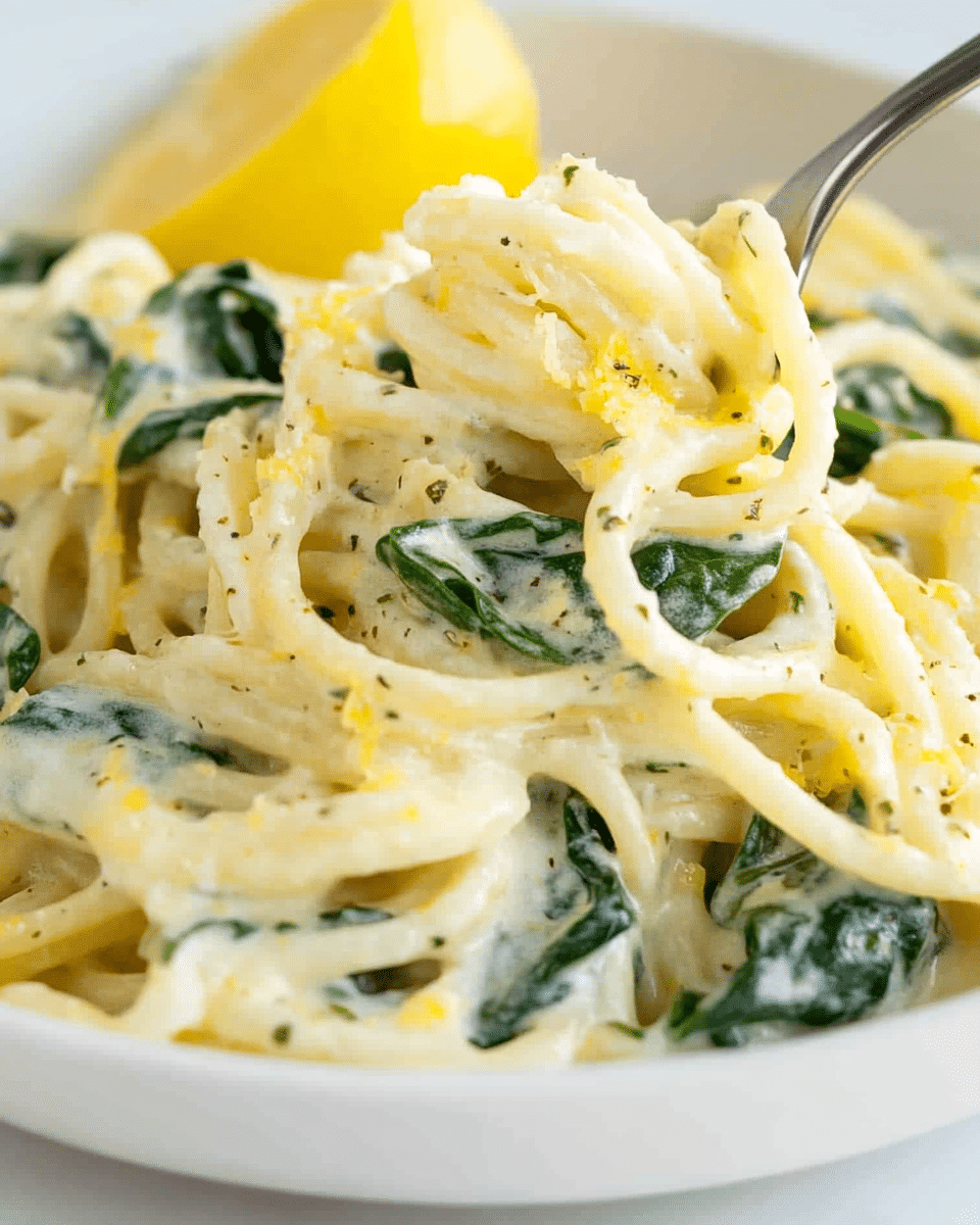 lemon ricotta pasta with spinach