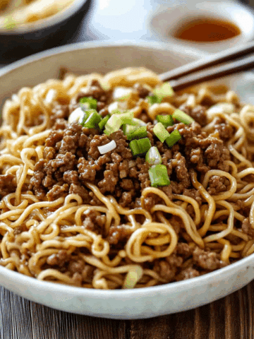 Mongolian Ground Beef Noodles