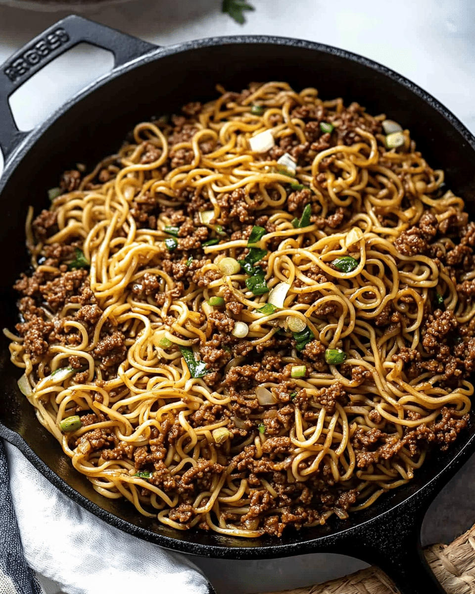 Mongolian Ground Beef Noodles