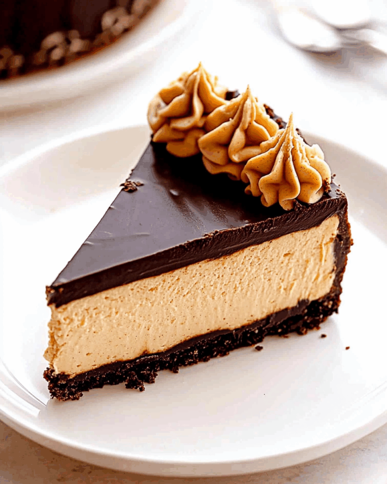No-Bake Peanut Butter Cheesecake with Chocolate Ganache