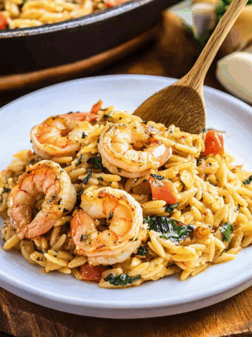 Tuscan Shrimp Orzo Skillet