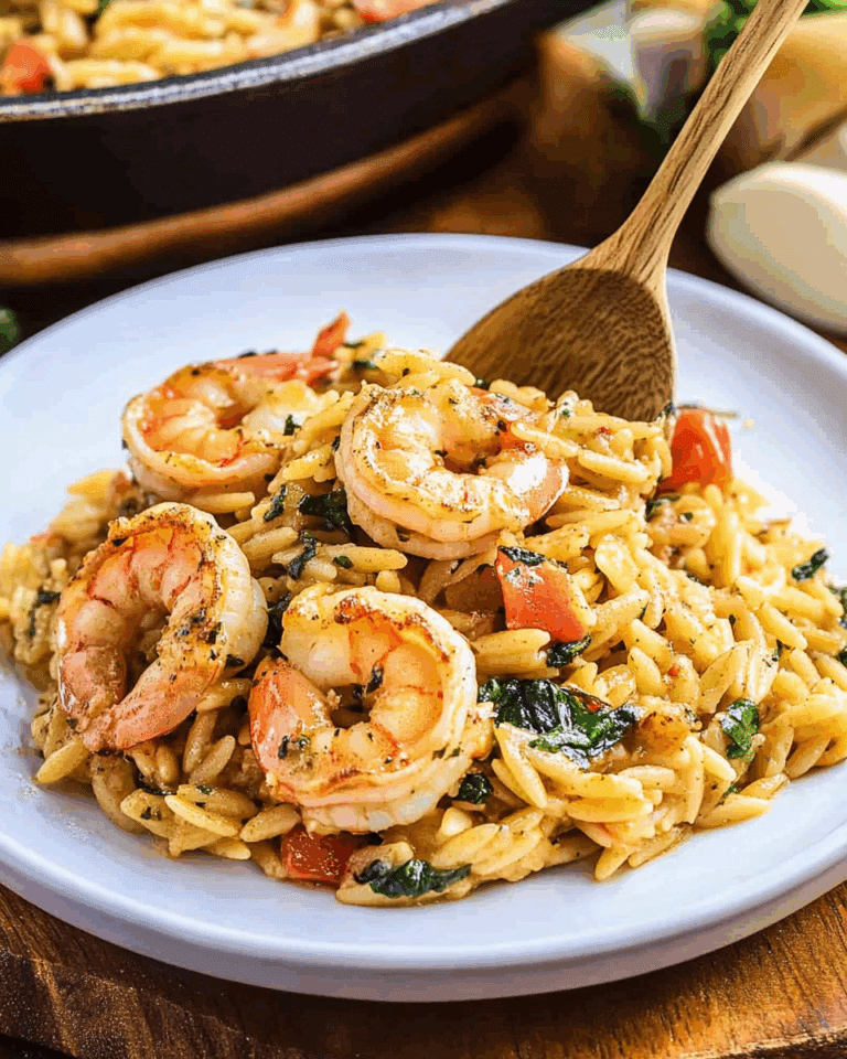 Tuscan Shrimp Orzo Skillet