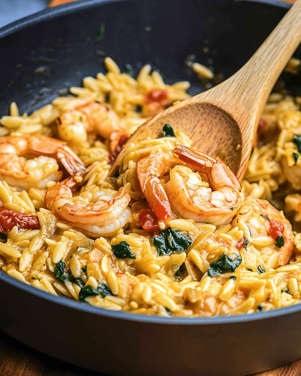 Tuscan Shrimp Orzo Skillet