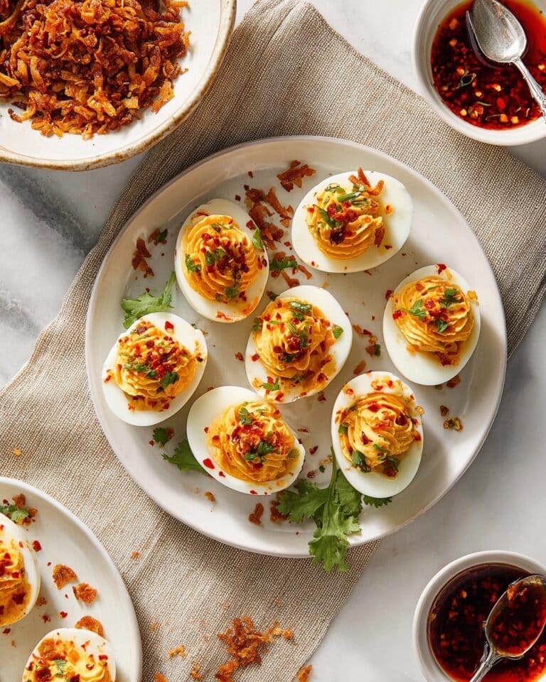 Spicy Deviled Eggs with Thai Chili Garlic Sauce Recipe