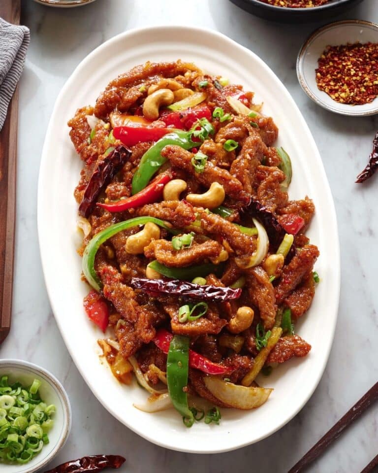 Spicy Crispy Dragon Chicken with Bell Peppers and Cashews Recipe
