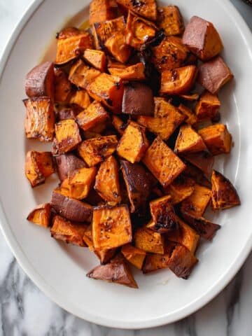 Cinnamon Roasted Hot Honey Sweet Potatoes Recipe