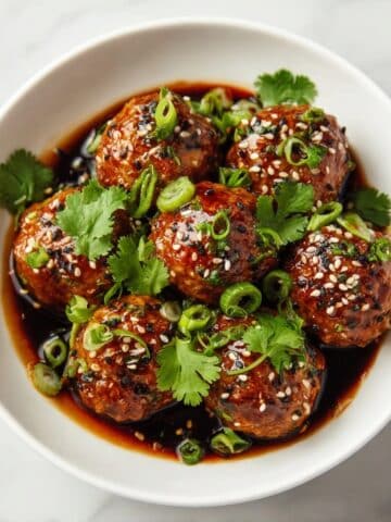 Asian Turkey Meatballs with Sticky Soy Glaze Recipe