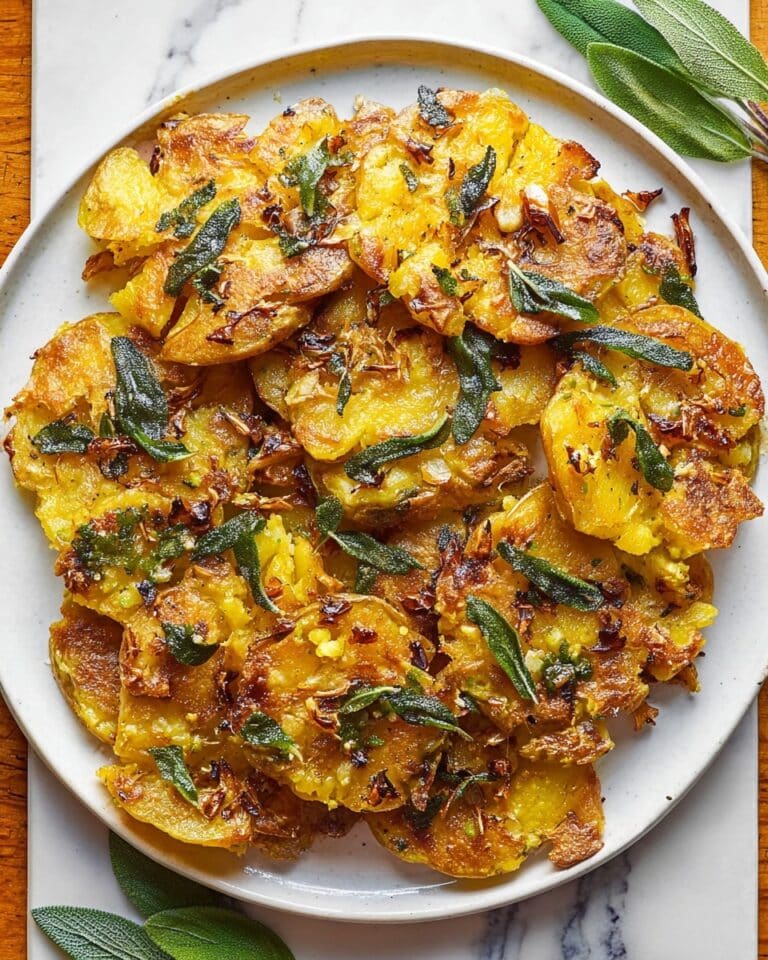 Crispy Smashed Potatoes with Garlic and Sage Brown Butter Recipe