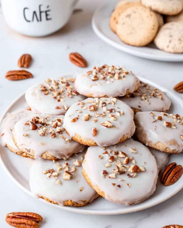 Pecan Sugar Cookies with Maple Glaze Recipe