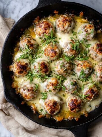 French Onion Chicken Meatballs Skillet Recipe