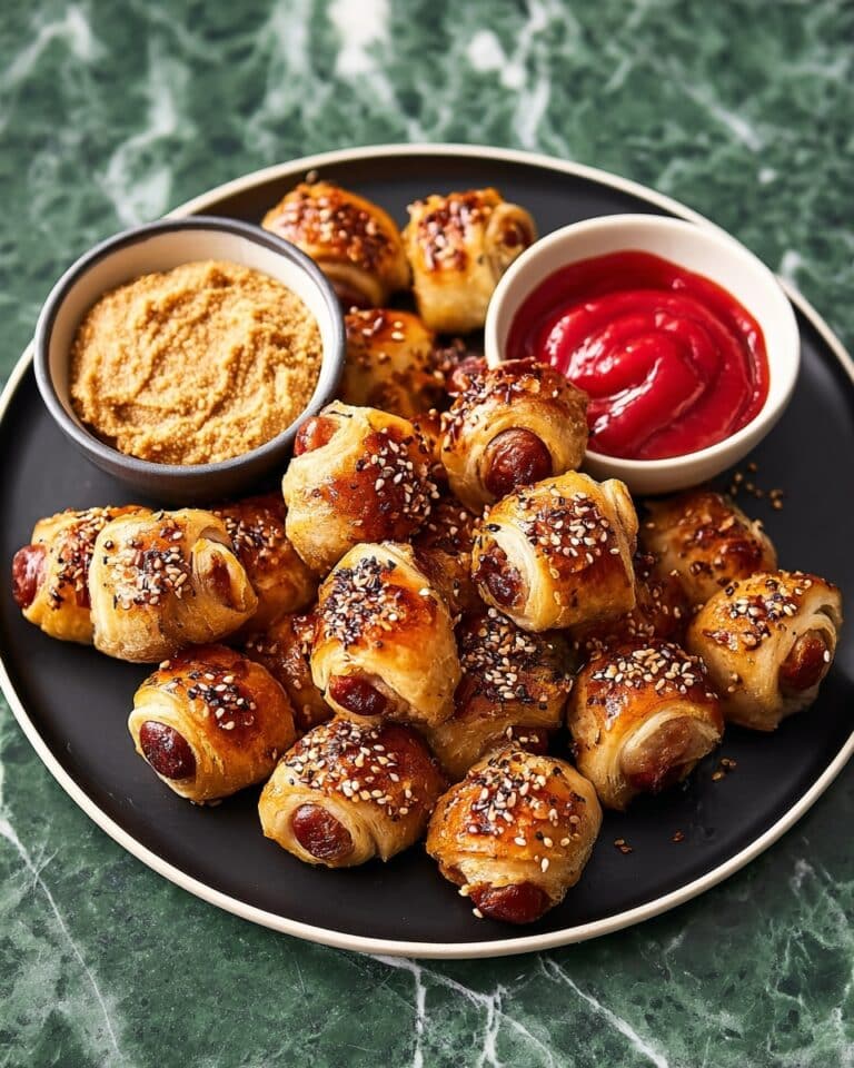 Cheesy Croissant-Wrapped Mini Sausages (Pigs in a Blanket) Recipe