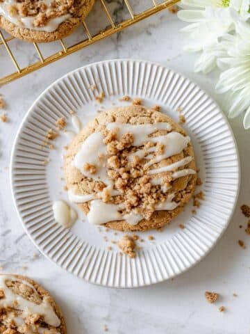 Coffee Cake Cookies with Cinnamon Streusel and Vanilla Glaze Recipe