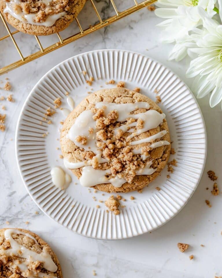 Coffee Cake Cookies with Cinnamon Streusel and Vanilla Glaze Recipe