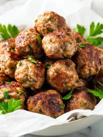 Homemade Italian Meatballs with Classic Marinara or Spicy Arrabbiata Sauce Recipe