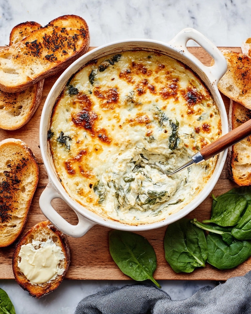 A flat lay of various ingredients arranged in small bowls and a plate on a white marbled surface, starting from the left with a white bowl filled with chopped green spinach leaves, a small black bowl of white salt, a tiny white bowl of creamy light pink mayonnaise, a white bowl with shredded pale yellow cheese, a dark bowl of chopped artichoke hearts in light beige and pale green, another white bowl with fresh bright green whole basil leaves, a wooden bowl piled with finely grated white cheese, a small black bowl of minced white garlic, and another small black bowl with light beige seasoning powder. At the far right is a white plate filled with multiple toasted golden-brown crostini with some darker grill marks. Photo taken with an iphone --ar 4:5 --v 7