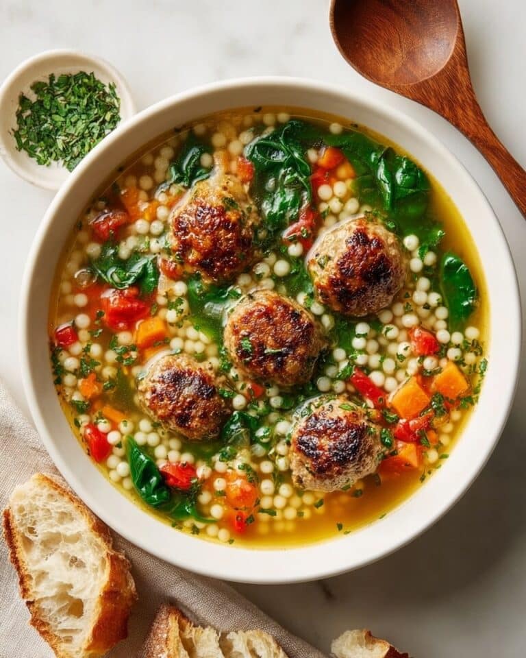 Hearty Turkey Meatball Soup with Fresh Vegetables and Aromatic Broth Recipe