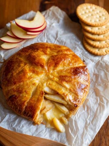 Baked Brie in a Crescent Roll with Apples Recipe