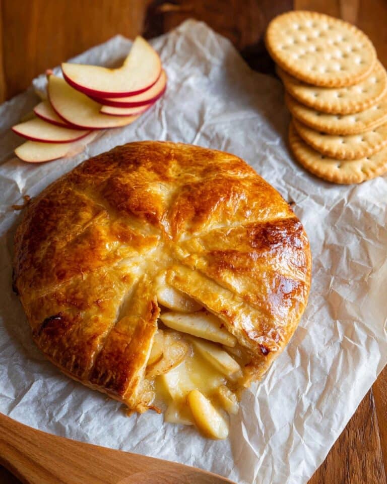 Baked Brie in a Crescent Roll with Apples Recipe