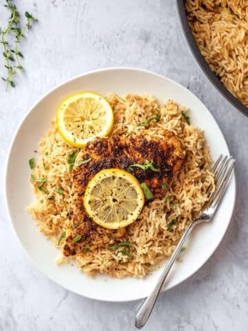 One Pot Lemon Herb Chicken & Rice Recipe