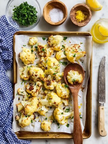 Roasted Cauliflower with Lemon, Parsley, and Parmesan Recipe