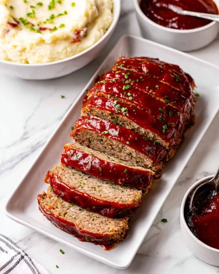 Pioneer Woman Meatloaf with Bacon and Tangy Ketchup Glaze Recipe