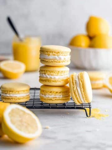 Lemon Curd Macarons with Lemon Buttercream Recipe