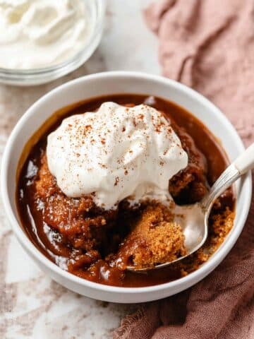 Gingerbread Pudding Cake with Caramel Apple Sauce Recipe