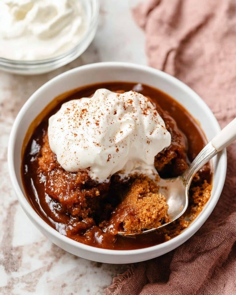 Gingerbread Pudding Cake with Caramel Apple Sauce Recipe
