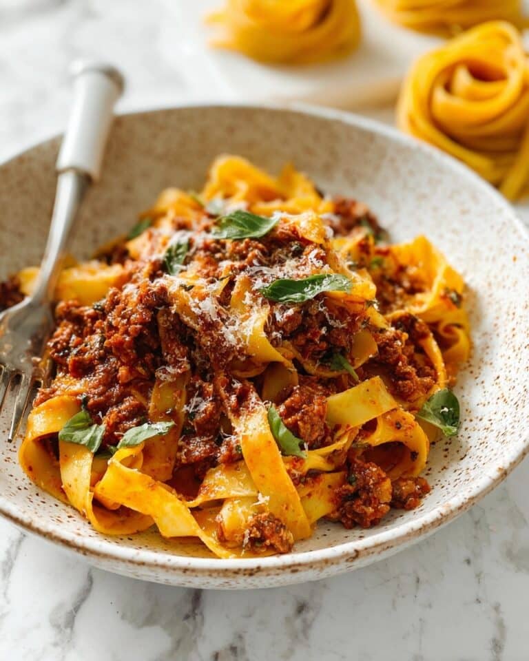 Pappardelle Bolognese with Pancetta and Rich Tomato Sauce Recipe