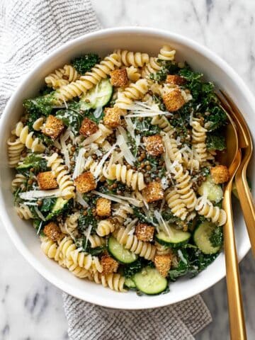 Kale Caesar Pasta Salad Recipe