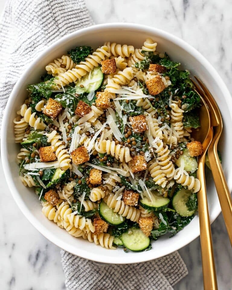 Kale Caesar Pasta Salad Recipe