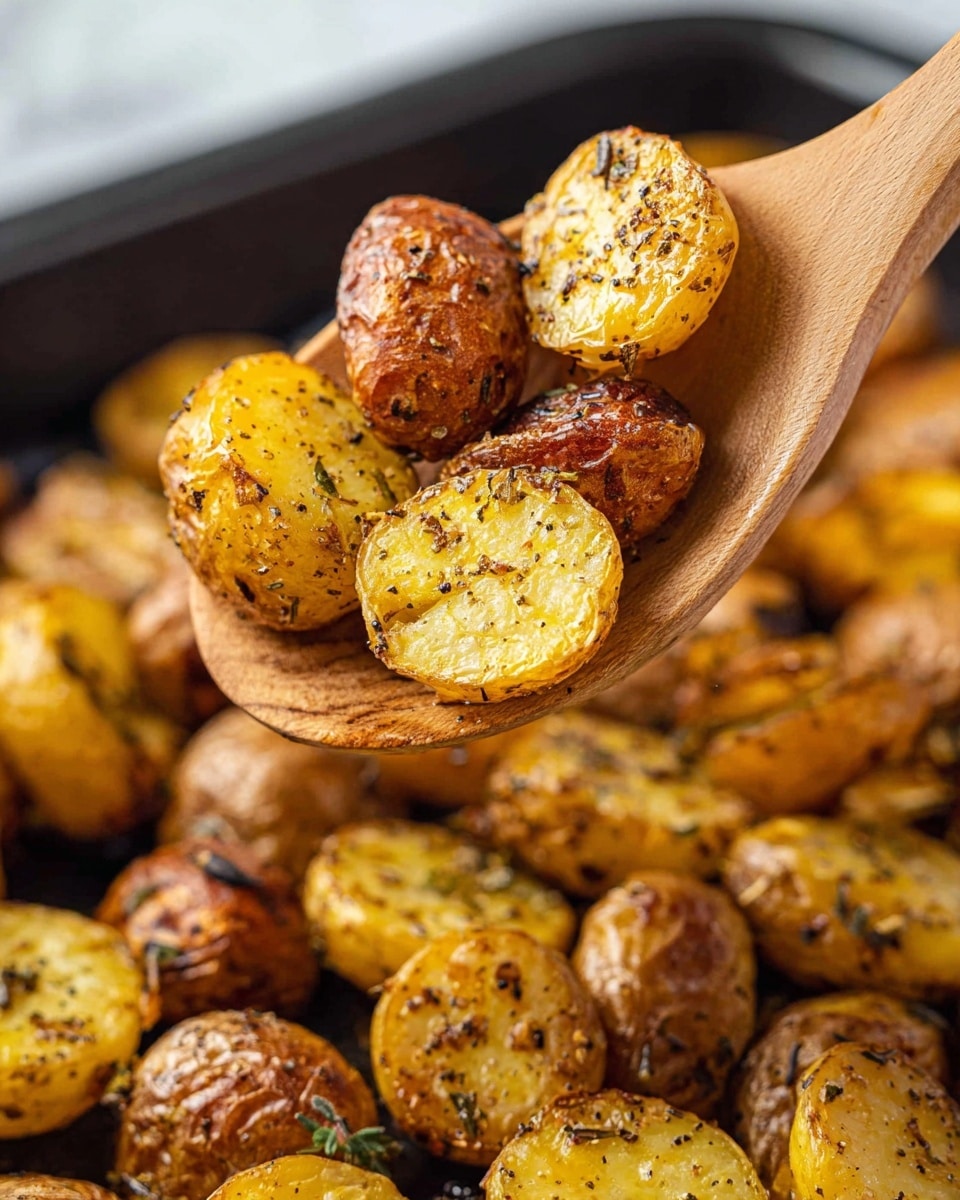 A white plate filled with many small roasted potatoes, each cut into halves showing a golden yellow inside with a crispy browned outer skin. The potatoes are sprinkled with small bits of dried herbs and black pepper, giving a textured look on top. The potatoes are piled up covering the plate with uneven shapes and sizes. The background is a white marbled surface with a soft white cloth partially visible on the side. Photo taken with an iphone --ar 4:5 --v 7