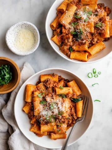 Rigatoni with Italian Sausage in Creamy Tomato Basil Sauce Recipe