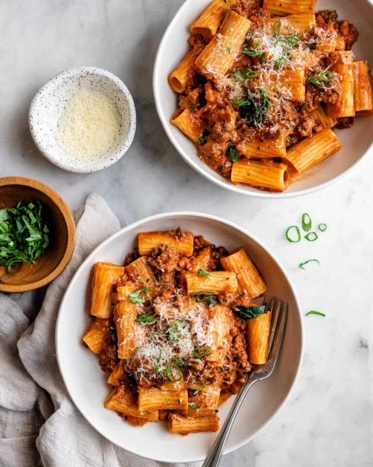 Rigatoni with Italian Sausage in Creamy Tomato Basil Sauce Recipe