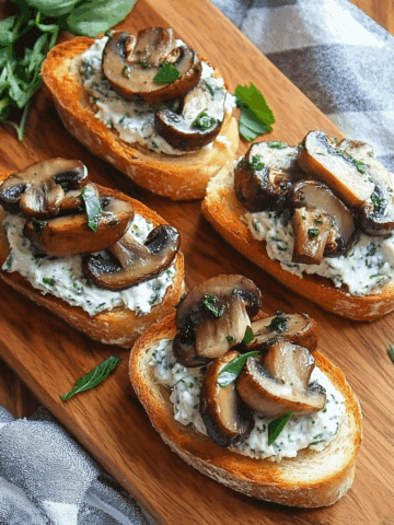 Mushroom Crostini with Herbed Cashew Cheese