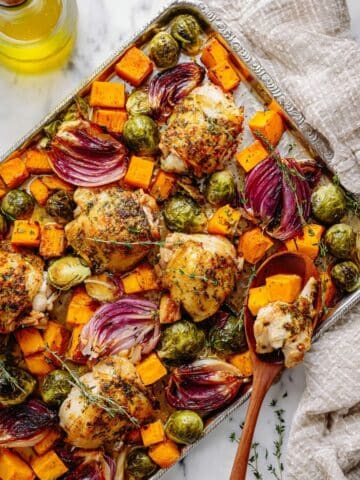 Sheet Pan Maple Glazed Chicken with Vegetables Recipe
