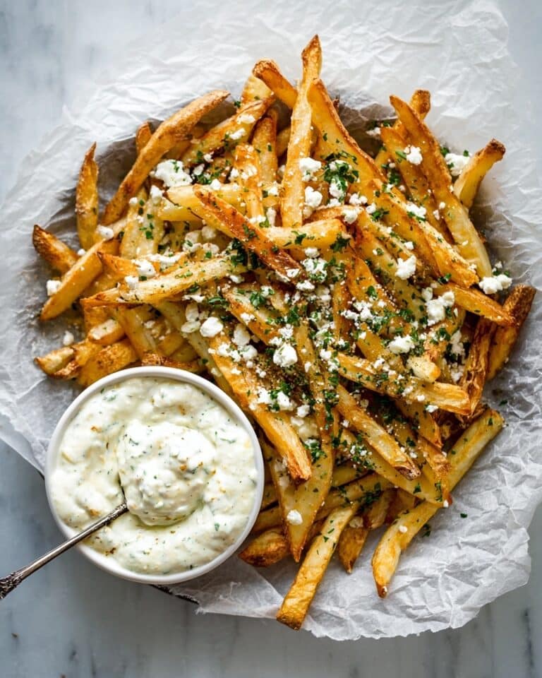 Greek Fries (Patates Tiganites) with Feta Dip Recipe