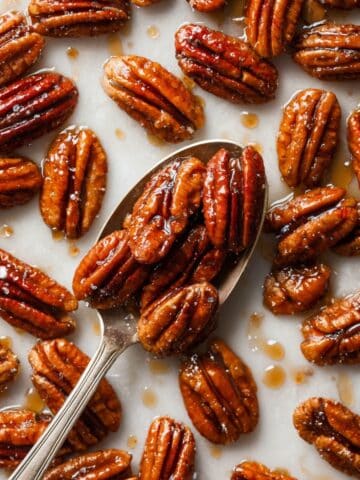 Easy Maple Syrup Candied Pecans Recipe