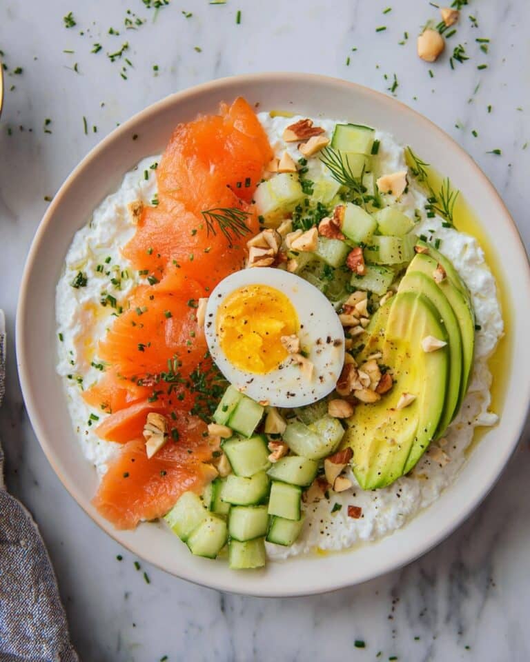Cottage Cheese Salad with Smoked Salmon & Avocado Recipe