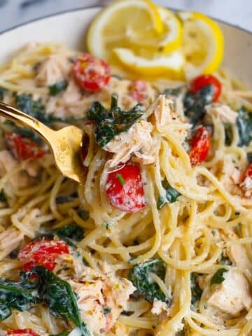 Boursin Tomato Pasta with Salmon Recipe