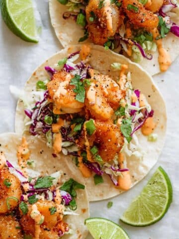 Bang Bang Shrimp Tacos with Cilantro Lime Slaw Recipe