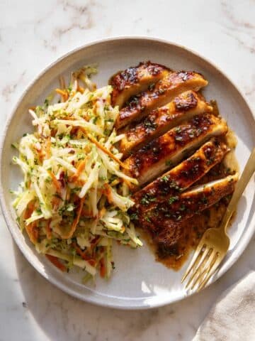 Sticky Apple Cider Chicken with Autumn Slaw Recipe