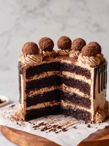 Chocolate Coffee Cake with Rich Coffee Buttercream and Chocolate Coffee Syrup Recipe