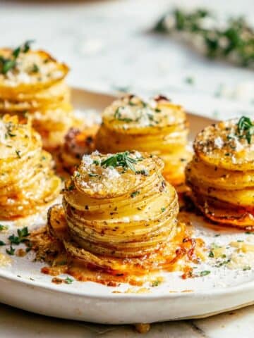 Crispy Cacio e Pepe Roasted Potato Stacks Recipe