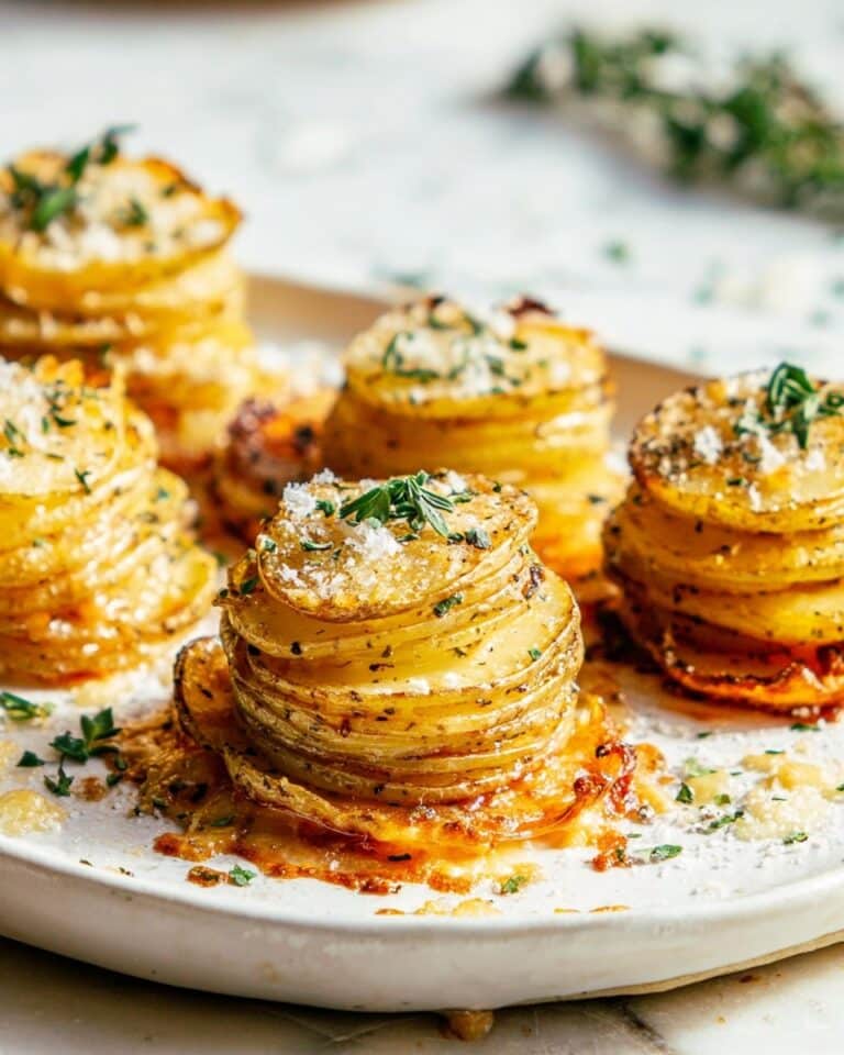 Crispy Cacio e Pepe Roasted Potato Stacks Recipe